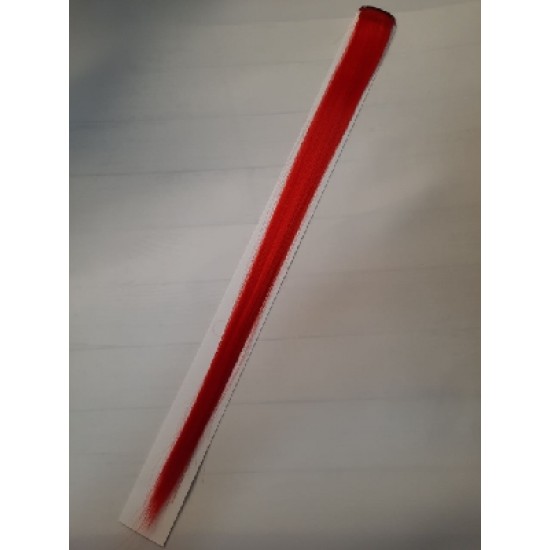 Прядь волос однотонная на заколке красный, цена за 1 шт